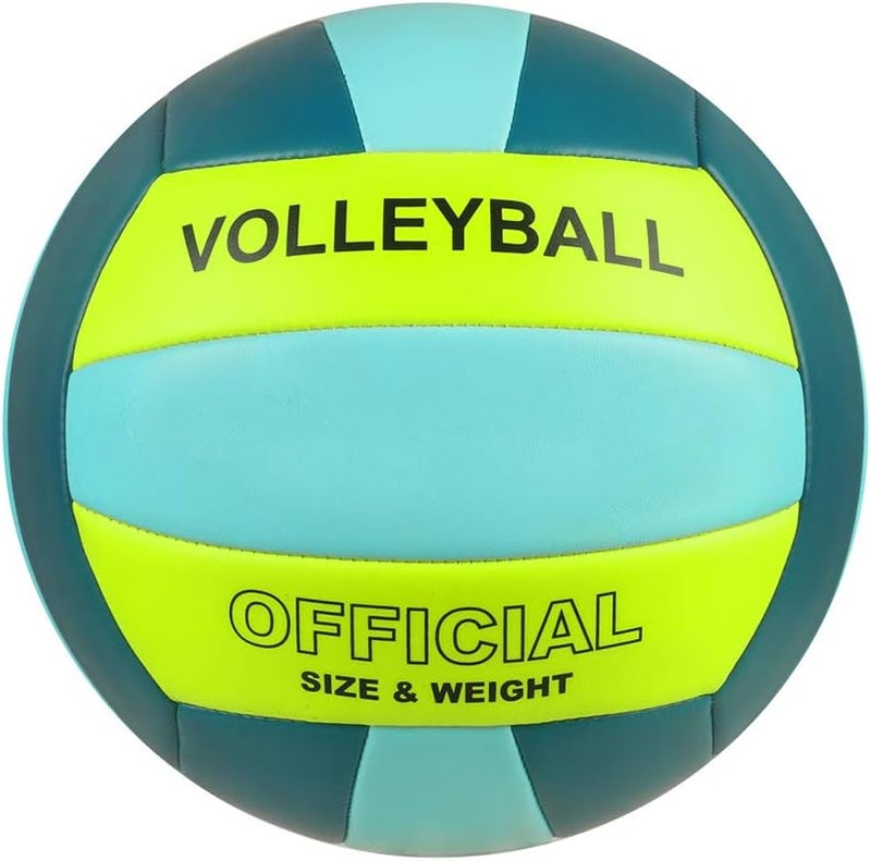 PECOGO Volleyball Size 5 PU Leather Soft Indoor Outdoor Volleyballs Sports Training Game Play Ball for Beginner, Teenager, Adult, 8.2 - Image 1